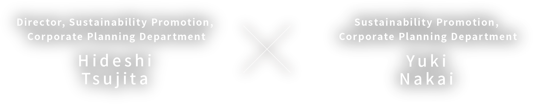 Director, Sustainability Promotion, Corporate Planning Department Hideshi Tsujita / Sustainability Promotion, Corporate Planning Department Yuki Nakai